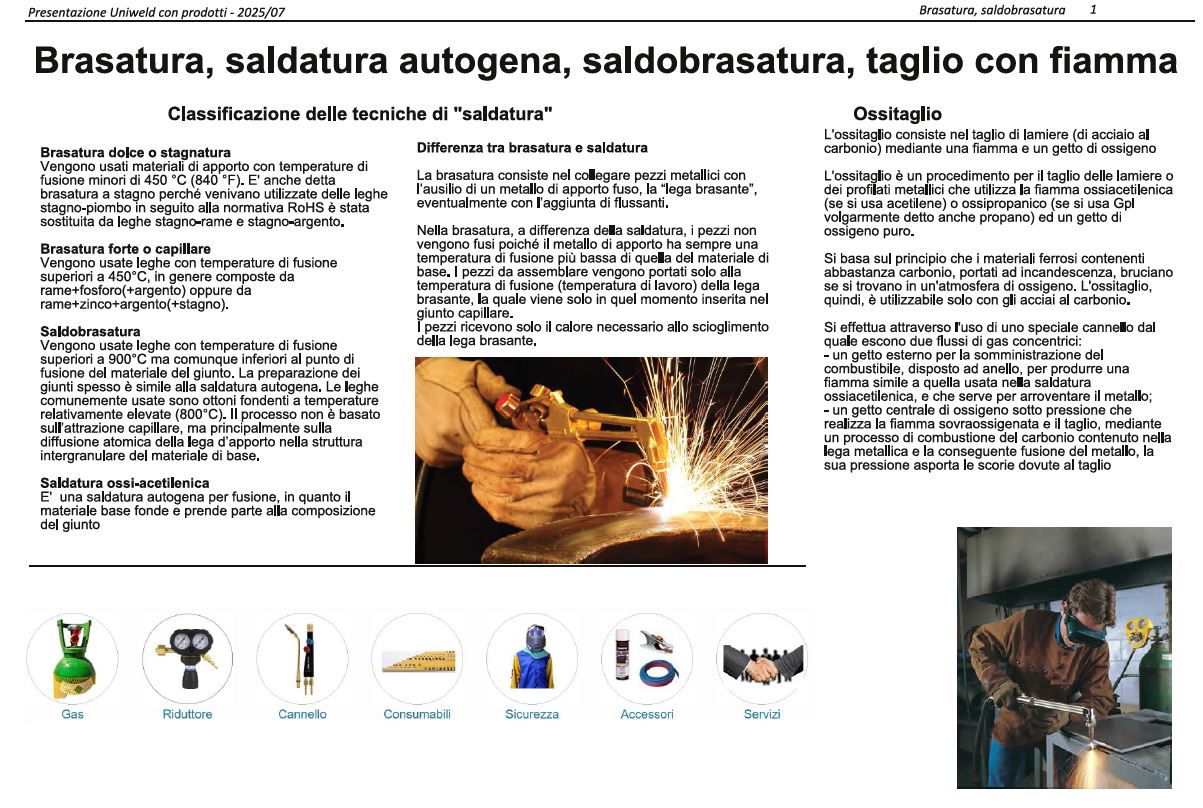 catalogo Uniweld in pdf